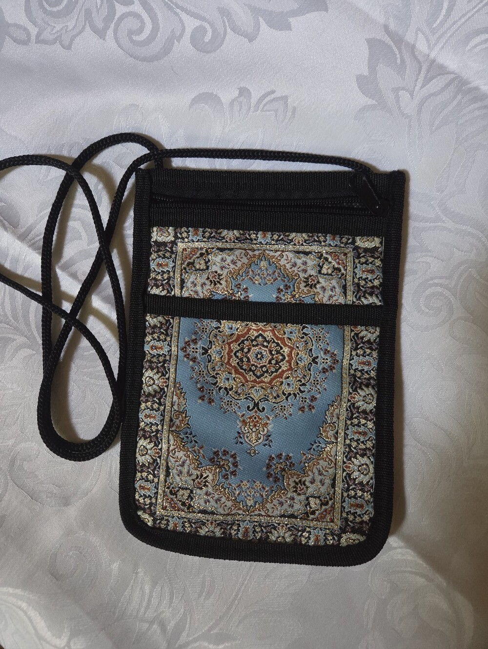 Turkish Kilim Passport Bag Boho Woven Crossbody Travel Pouch Ottoman Rug Design